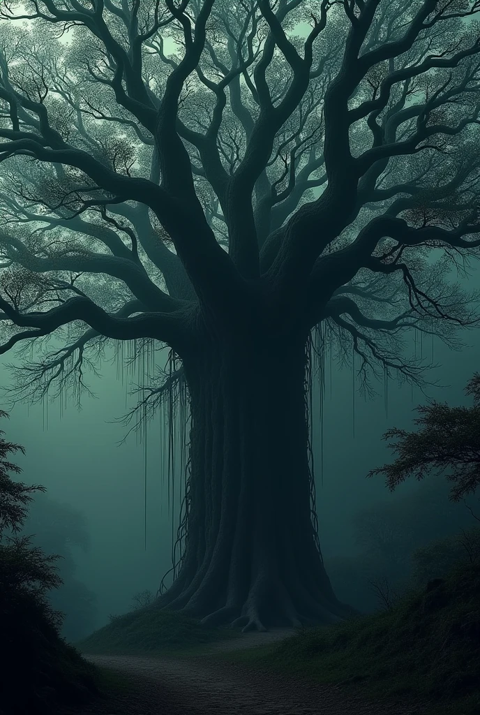 Banayan tree with dark back ground
No fire