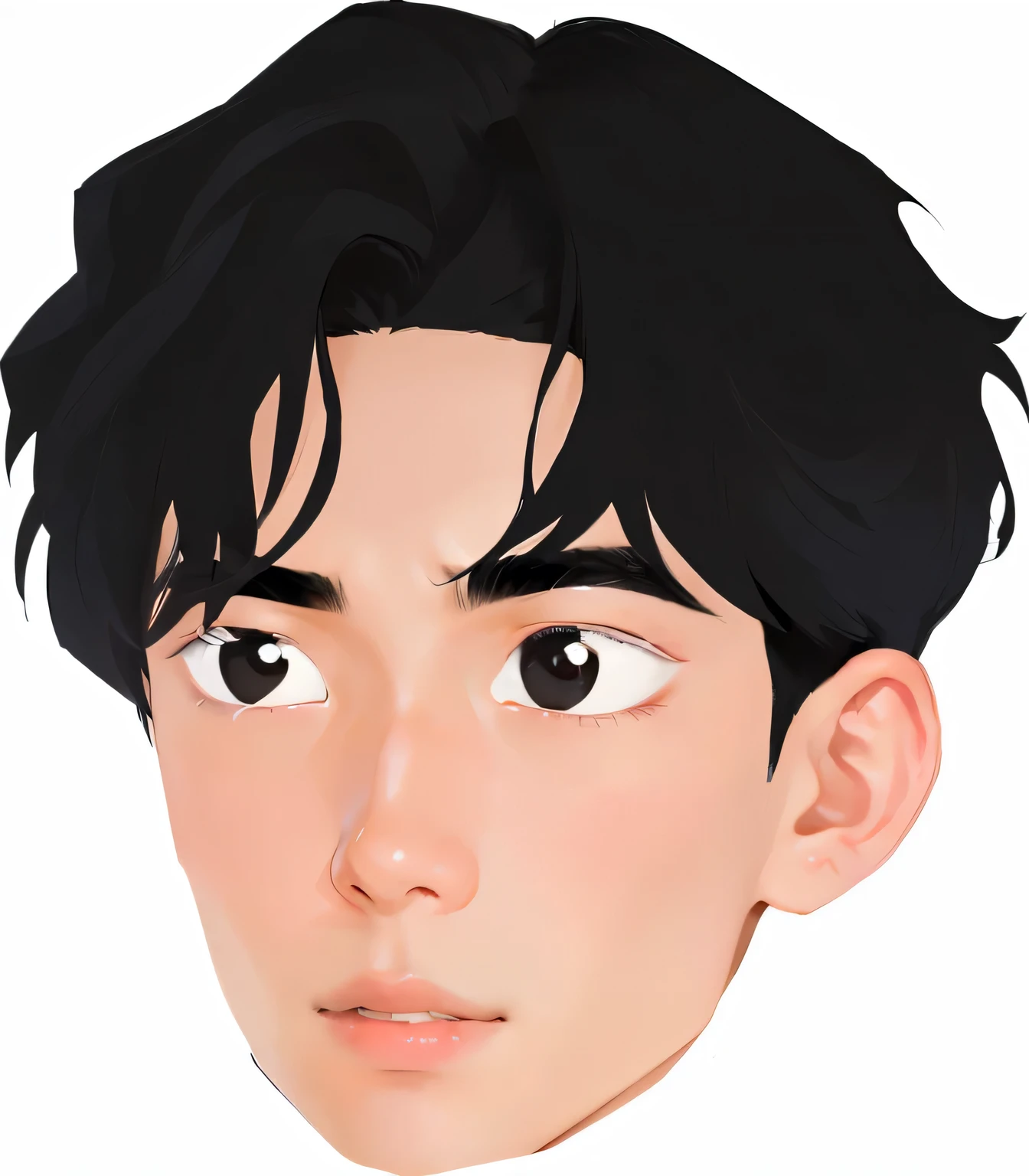 cartoon man with black hair and a white shirt with a tie, handsome young man face, detailed face of a asian boy, a handsome man,black short hair, handsome detailed face, with very highly detailed face, young adorable korean face, boy has short black hair, portrait of kpop idol, young cute wan asian face, detailed attractive face, boy with neutral face