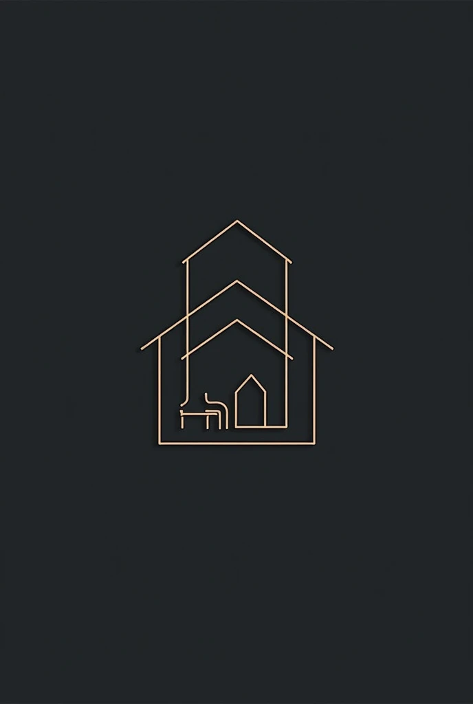 modern and minimalist logo, with clean slim lines and simple shapes. The combination of furniture design with the shape of a house suggests a connection between home and furniture.
