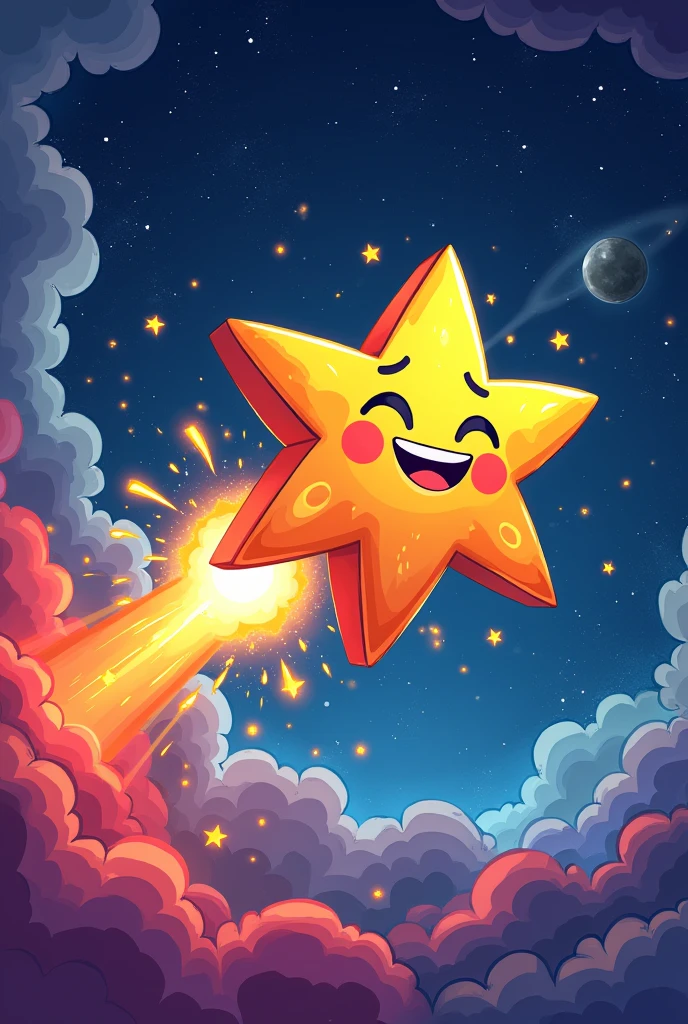 Collision of a catoon-type star 