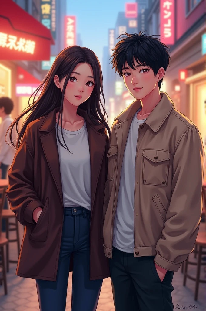 Two Koreans, one lira and one brunette