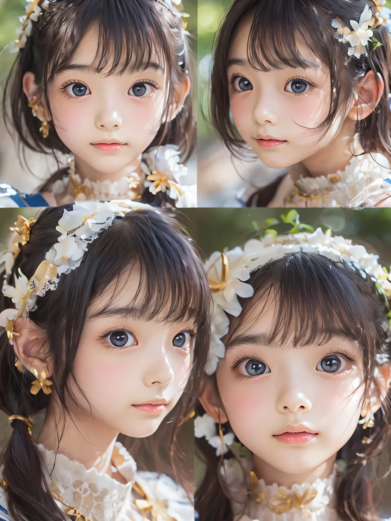 One Girl，(Very cute girl:1.3)，masterpiece，Highest quality，High resolution，Photorealistic，RAW Photos，Ray Tracing，Physically Based Rendering，beautiful girl，(:1.3)，cute，Big eyes，(detailed pupils:1.2)，(The face is facing sideways:1.3)，Body facing sideways，Beautiful nose，High nose，Upturned nose，Fuller lips，Short black hair，ponytail，short hair，Detailed eyelashes，Thin eyebrows，Very fine grain definition，(Golden Ratio:1.3)，(Face close-up，Face Focus:1.0)，Small breasts，Slim figure，Short neck，White swimsuit，White Bikini，Ocean，Southern Island，Blue sky，White cloud，Portrait，View Viewer，Upper Body，Cinema Lighting，High resolution，Very detailed