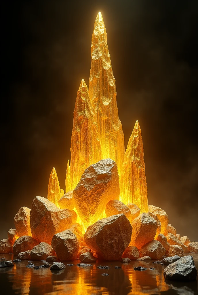Gold rocks in a blade