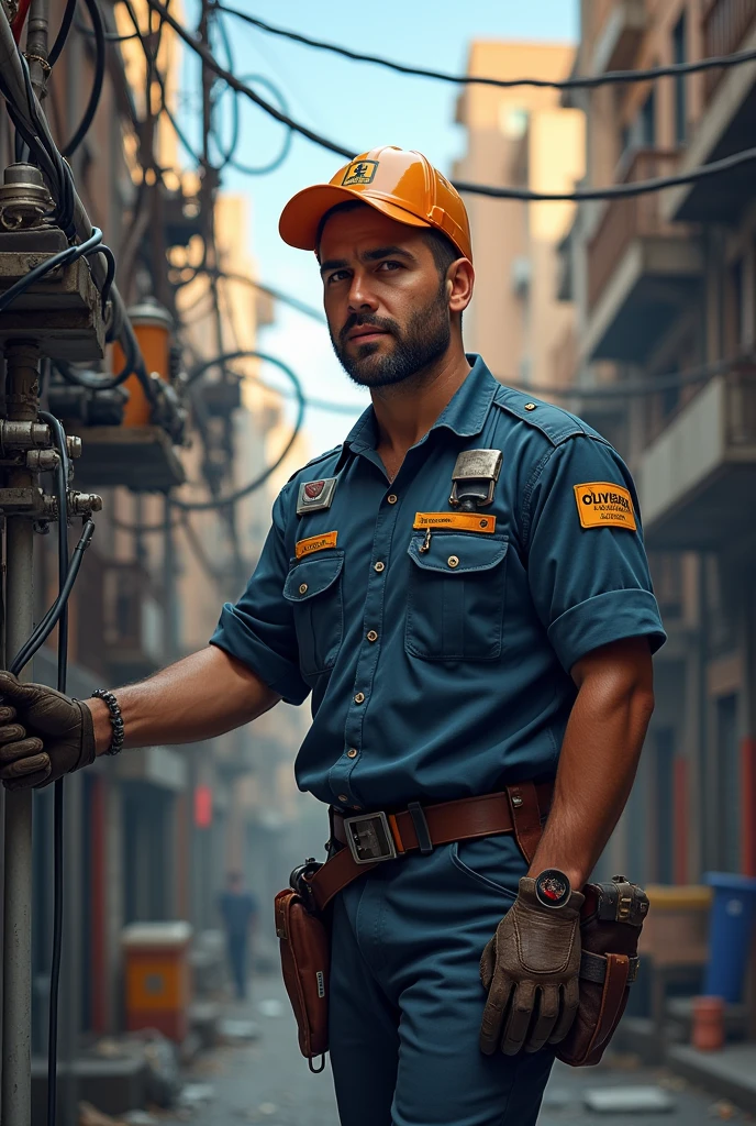 Electrician With the name on the clothes Oliveira electrical services