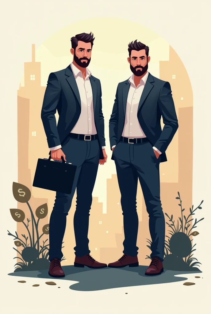 Logo of my brother and I are workers in buying and selling