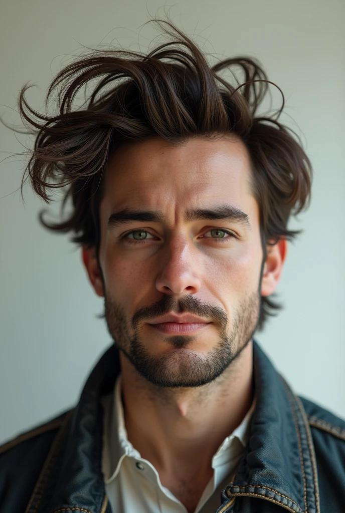 Make a disheveled person , untidy compare it with the same person with neat hair 
