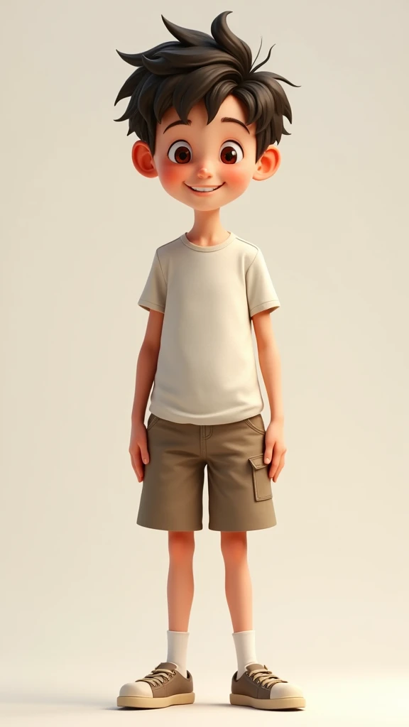 5 heads tall character,boy,shorts