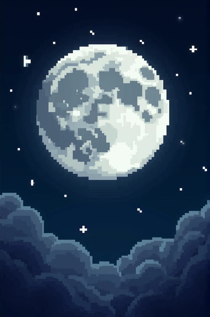 Create a pixer art moon