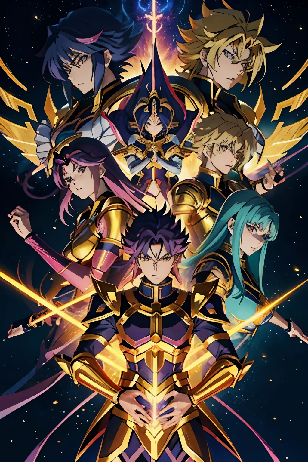saint seiyan - saint seiyan the movie, saint seiya, yu - no, dio, unreal engine render saint seiya, phoenix warrior, yugioh style, aramaki shinji, gilgamesh, yugioh, anime”, lord of regeneration, anime masterpiece, dio brando, angelic golden armor, knights of zodiac girl, gurren lagan