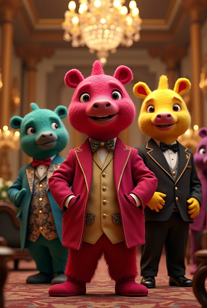 Backyardigans cartoon dressed elegantly and with lots of money