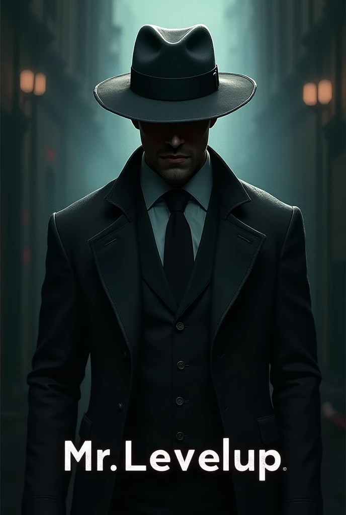 Unknown man with detective hat and name"Mr. LevelUp" in the bottom