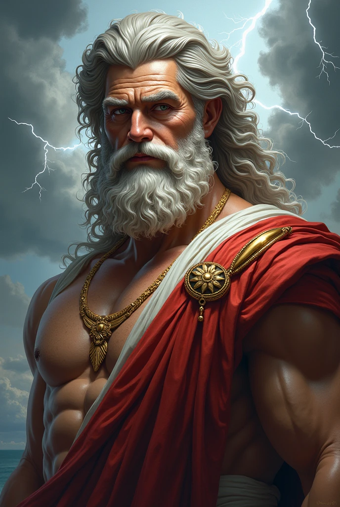 Create Zeus so that only the upper part of his body is visible