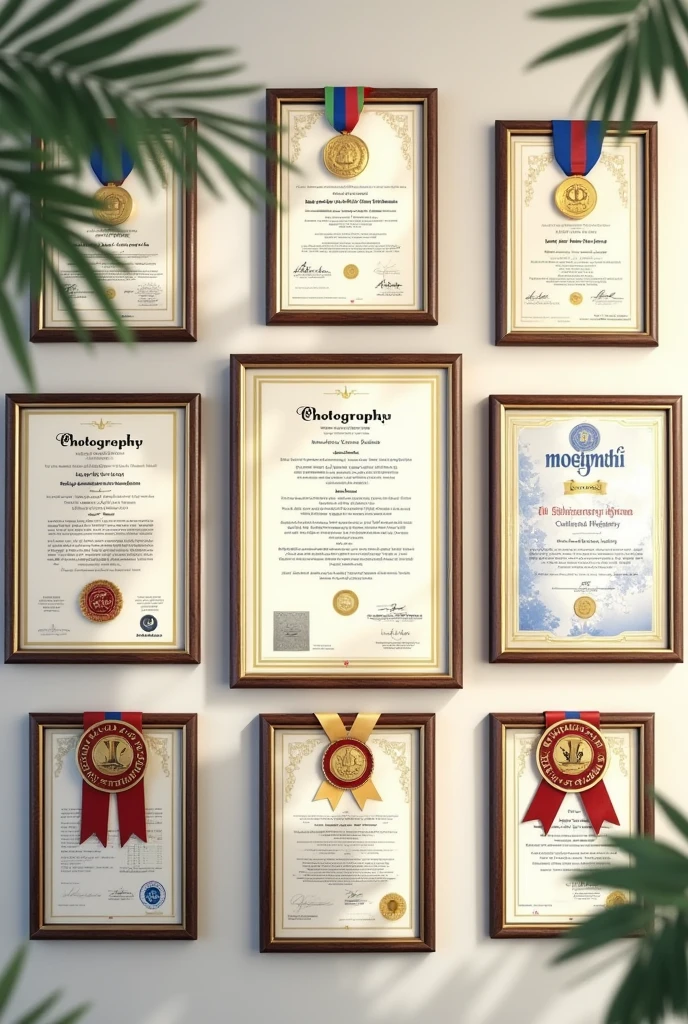 Photography certificates and awards and medals in the name of NADIAWAN MUHAMMAD RIDWAN do not use humans
