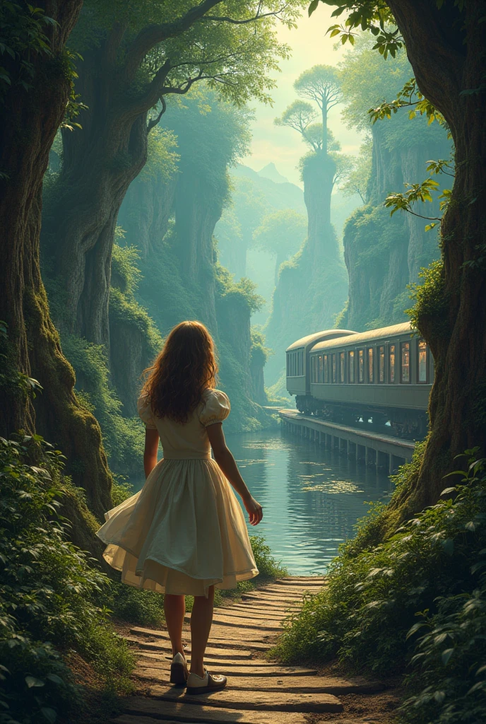 Alice went upstairs with her heart pounding. Inside the train, discovered a world full of wonders: Landscapes that changed like a dream and people who shared stories of adventure and hope.