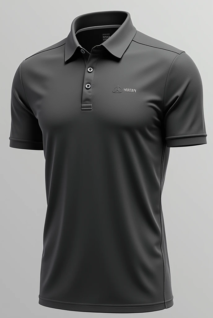 Edit me in a sporty way a dark gray 2024 track polo