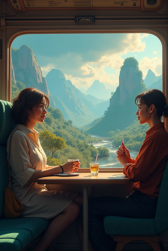 Inside the train, discovered a world full of wonders: Landscapes that changed like a dream and people who shared stories of adventure and hope.