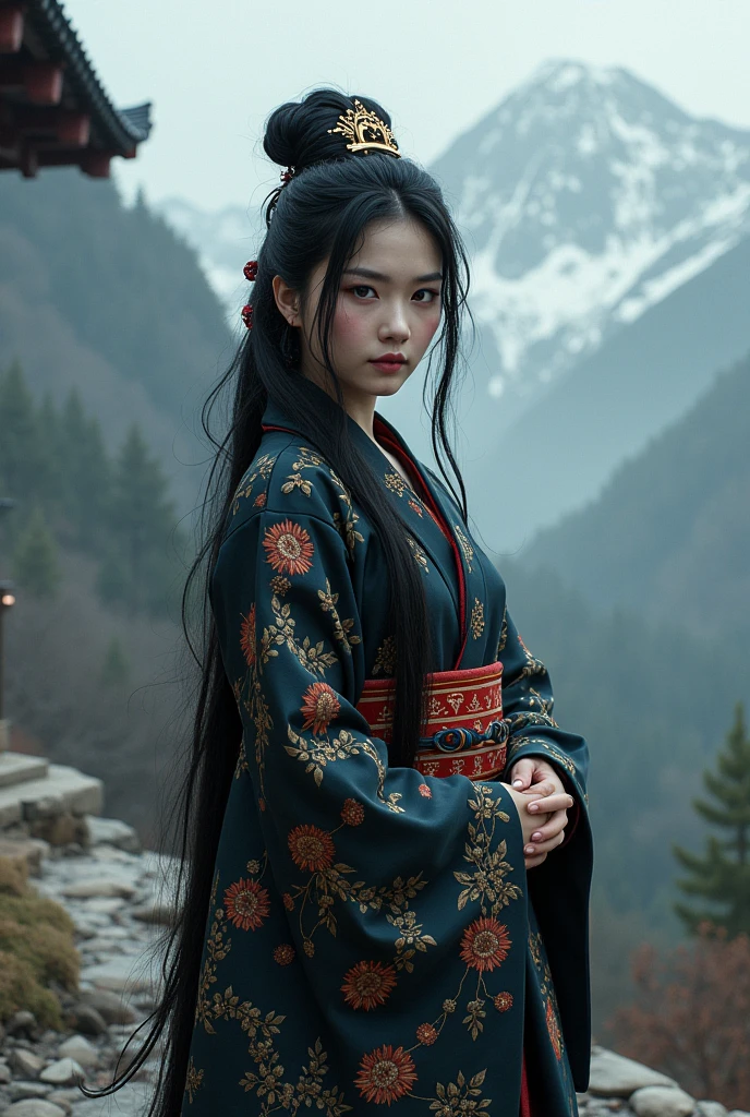Powerful Japanese sorceress woman in the 1800s