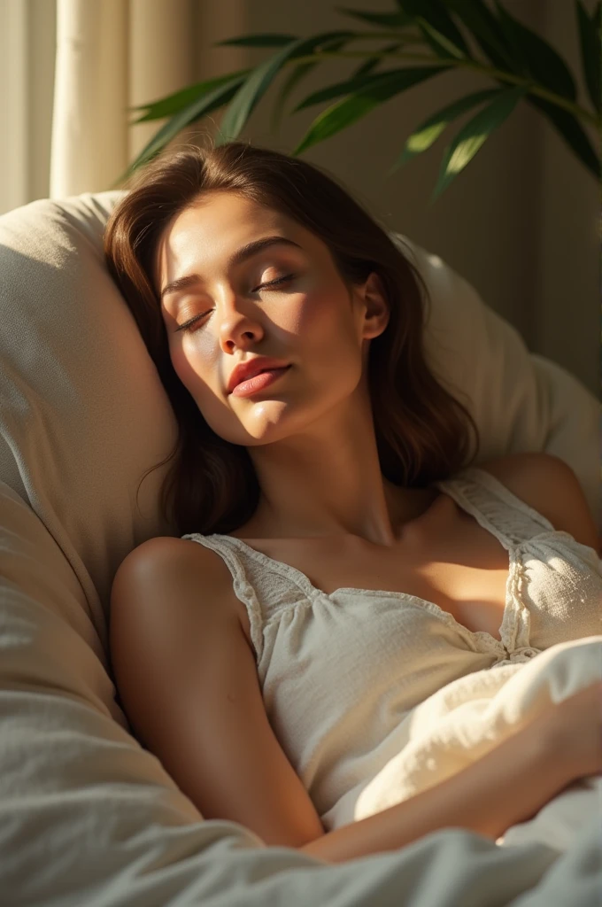 Woman feeling in your comfort ,enjoying a lot