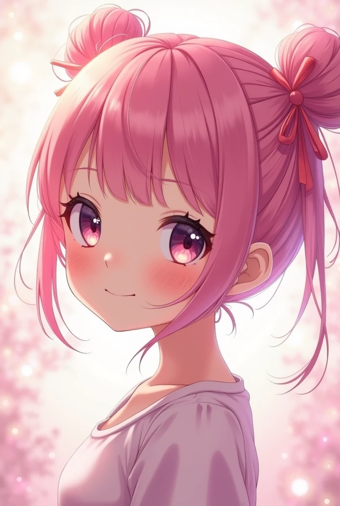anime girl with pink hair and a bow in her hair, Kawaii realistic portrait, guweiz, portrait of a magical girl, cute character, Beautiful art style, Moe anime art style, maple story character art, beautiful portrait, cute anime girl portrait, portrait of a little character, guweiz style artwork, naked anime splash