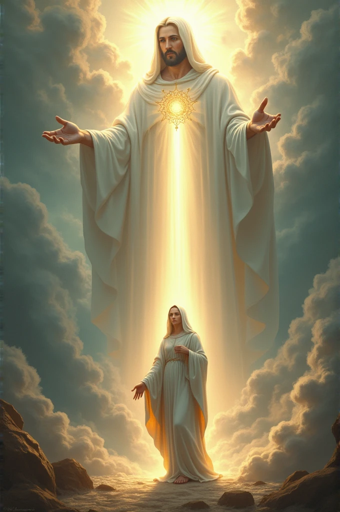God covers the Virgin Mary with his shadow