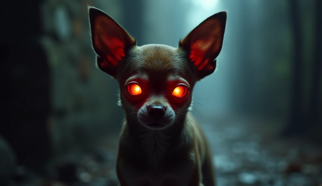 Chihuahua、dog、Eyes glowing red