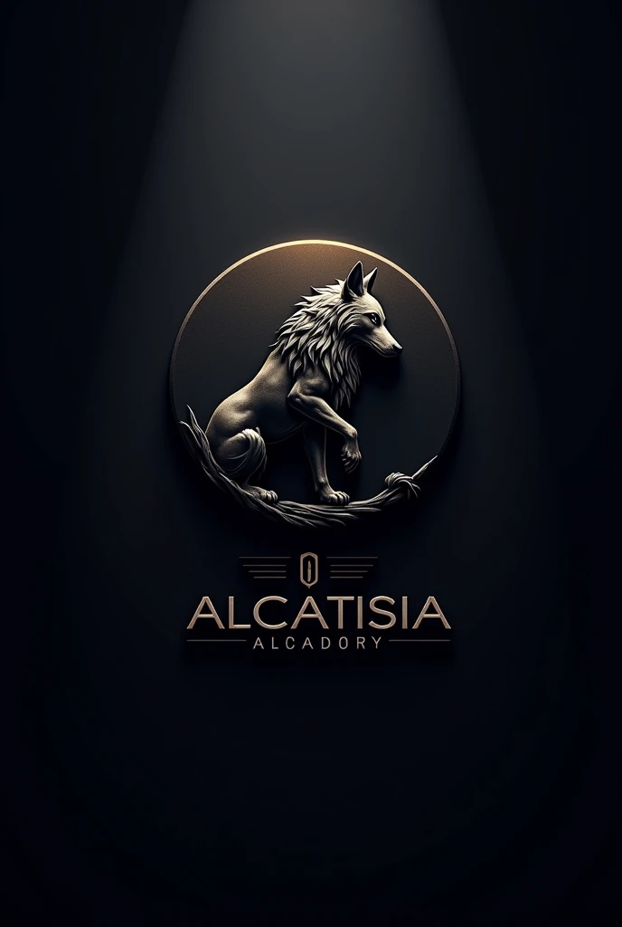 logo com a cabIt isça dIt is um fIt isroz lobo It is um fundo It isscuro It is com as palavras "1º PIt isl" It is "AlcatIt isia" high quality 4k
