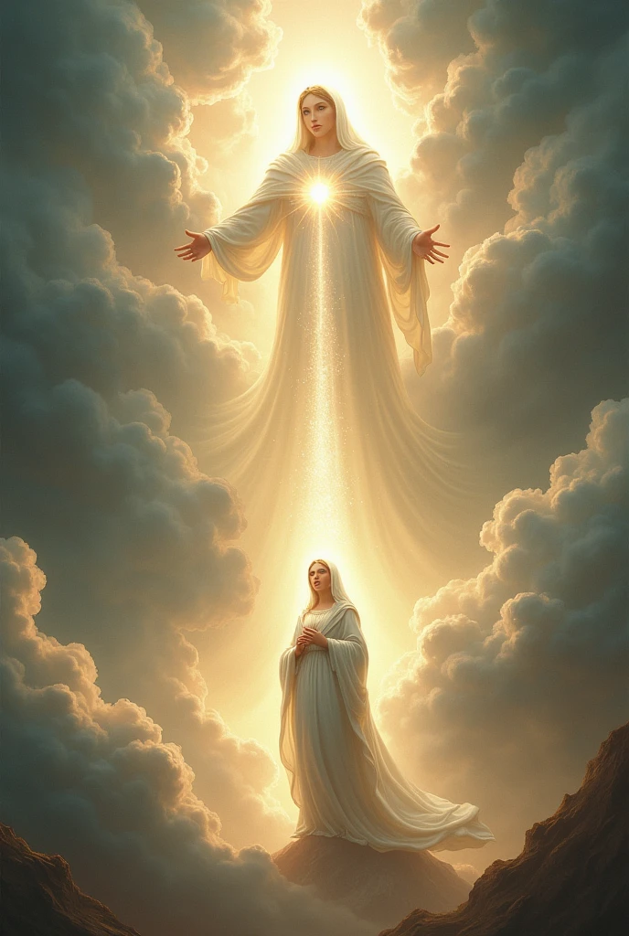 God covers the Virgin Mary with his shadow