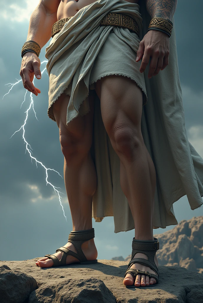 Create Zeus so that only his legs can be seen 
