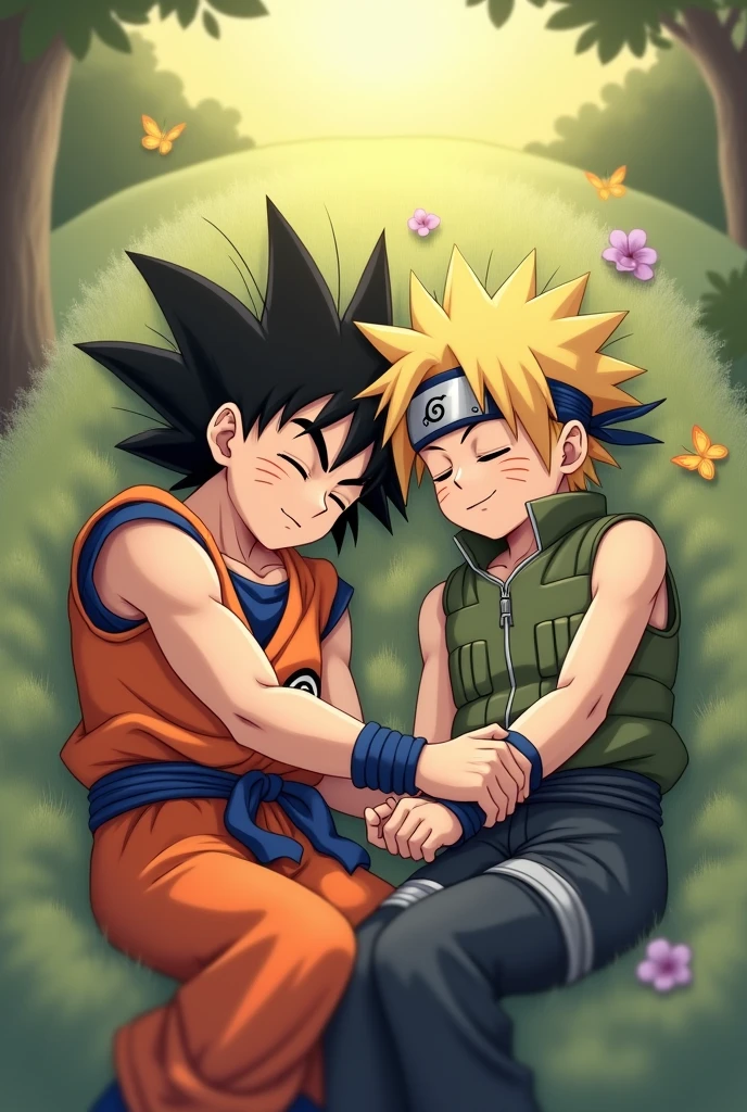 Goku and Naruto sleeping
