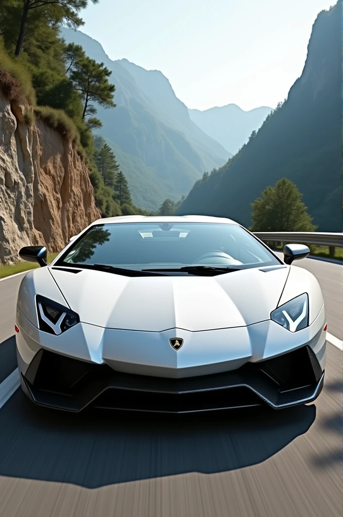 White car Lamborghini 