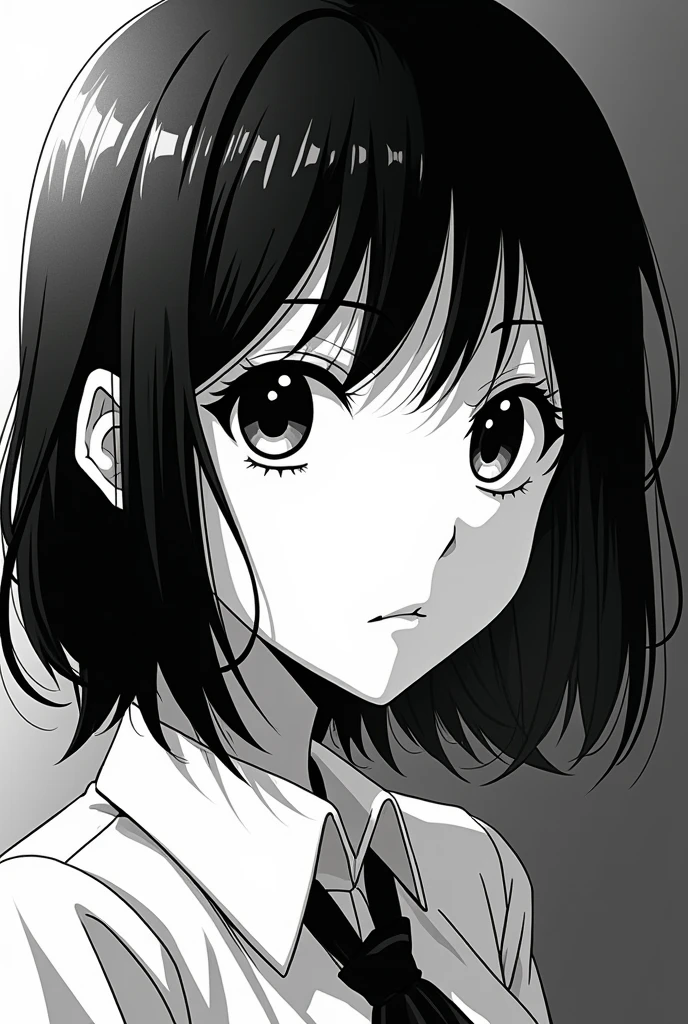 Black and white anime style image of Japanese singer Ado