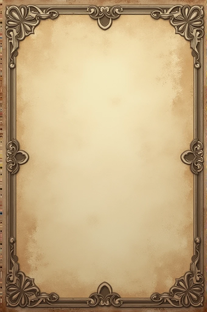 Make rectangular picture that looks old, make it plaint with a border design 