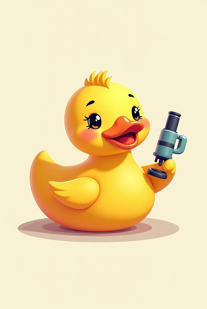 rubber duck logo with microscope cute