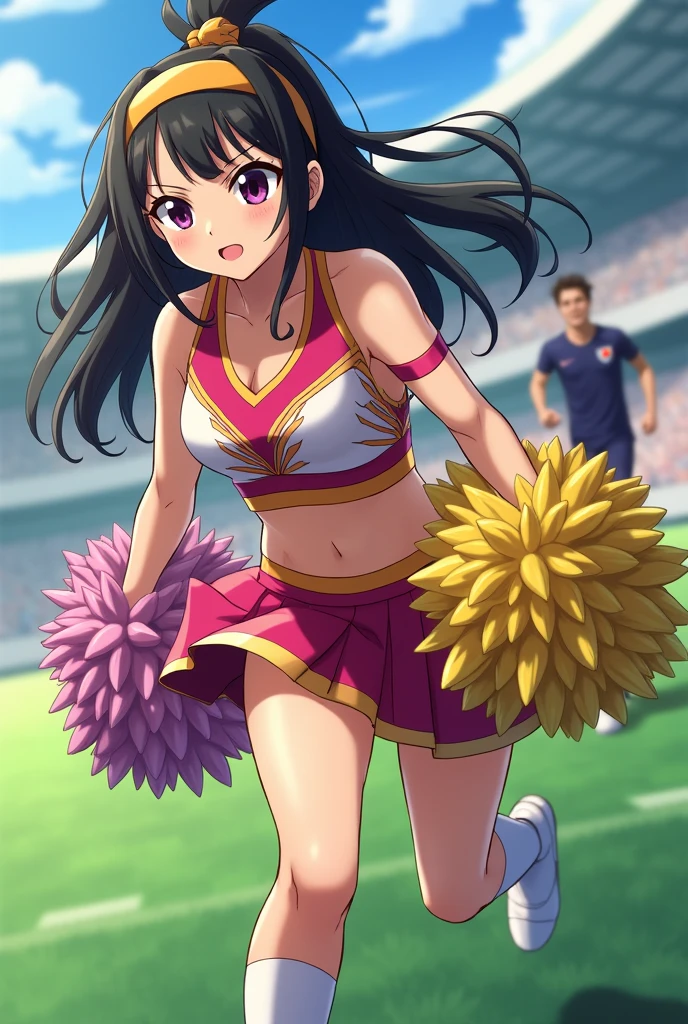 Isagi Yoichi in an cheerleading outfit stalking Bachira