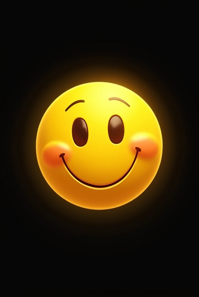 Create a yellow happy face with a black background