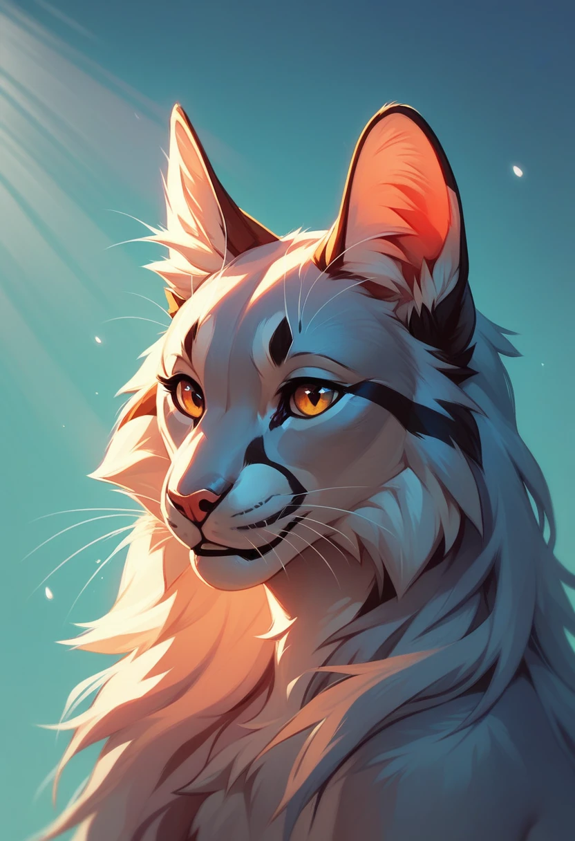 foreground,simple background,Background with neon rays of various colors,feline eyes,hyperdetailed,well defined details,hyper realistic
