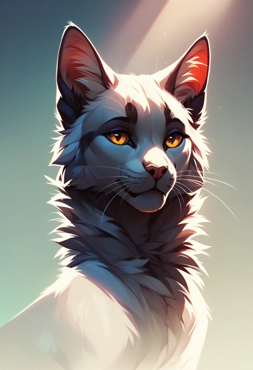 foreground,simple background,Background with neon rays of various colors,feline eyes,hyperdetailed,well defined details,hyper realistic