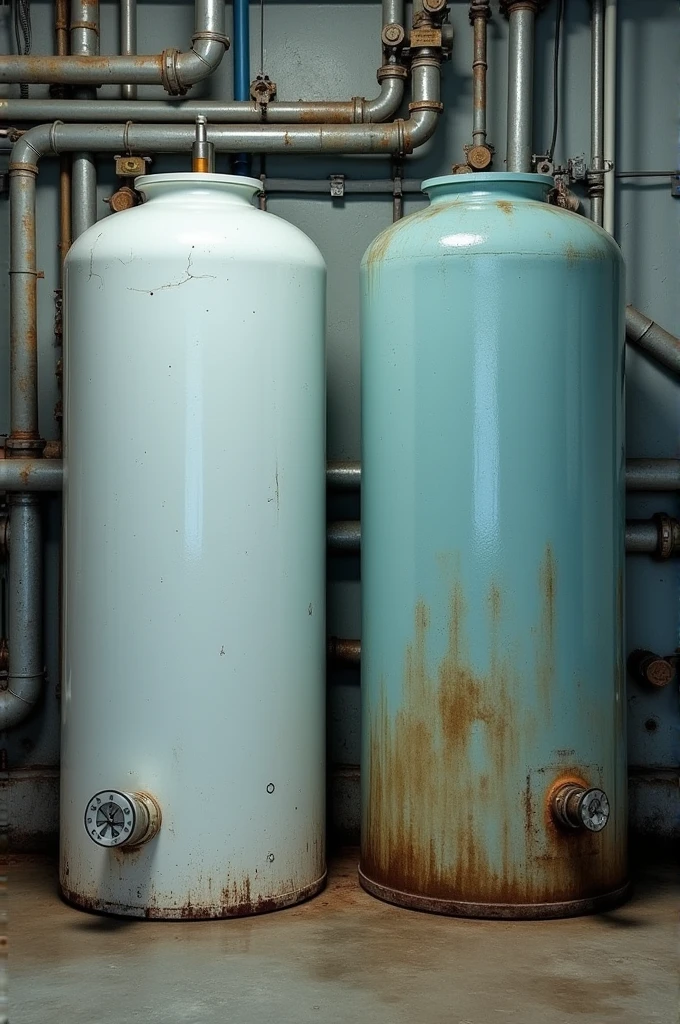 Image of a clean and a dirty water tank
