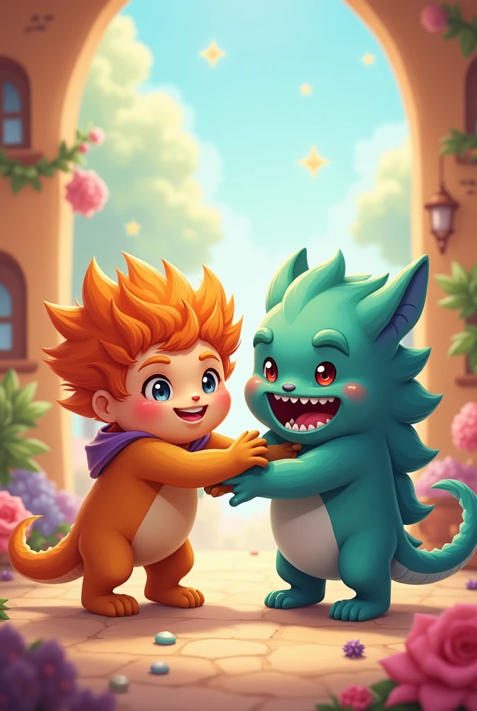 The cute hero and the cute monster had a fight