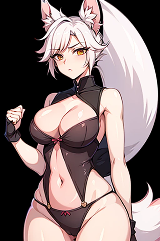 Fox-tailed zorro waifu, milf, pirate clothing , HD, pelo blanco con rosa, busto, 