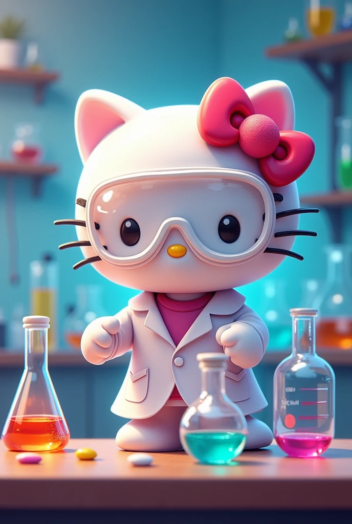A Hello Kitty chemistry student