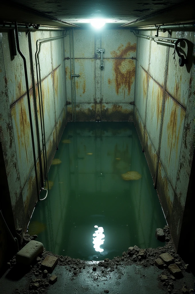 Internal photo of a dirty water tank