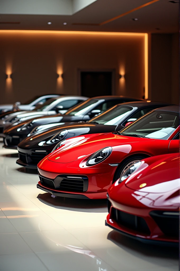 Give me a photo of several luxury cars