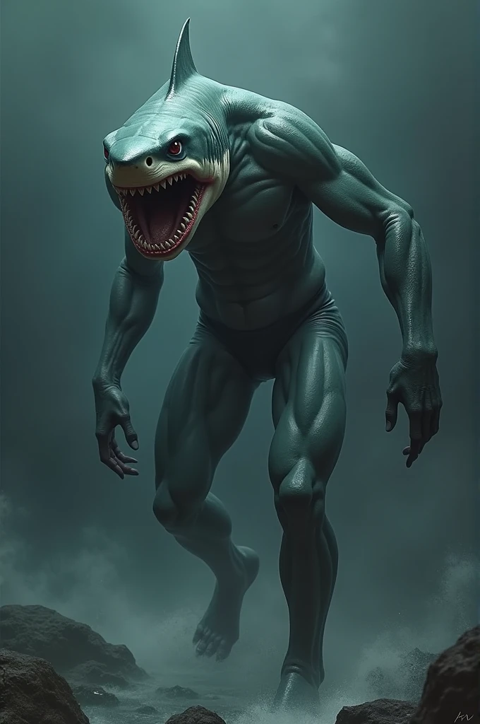 Man mix shark dangerous pic