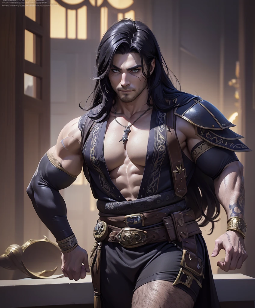 (((Solo focus.))) (((Single character image.))) (((Looks like a great fantasy adventurer.))) ((best quality)), ((masterpiece)), (detailed),night,nighttime, cold colours, , (((Extremely handsome and well built.)))  (((Showing off his sexy muscles.))) (((Dressed in medieval fantasy attire.))) Cute guy.   (((Looks like a sexy femboi twink.))) (((Youthful, muscular and sexy.))) (((Dressed in medieval fantasy attire.))) (((Intense, sexy stare.))) (((Beautiful long sexy hair.)))  (Sexy tattoos.) Looks like a dashing and heroic male adventurer for Dungeons & Dragons. Looks like a very attractive male adventurer for a high fantasy setting. Looks handsome, sexy and appealing. Looks like a handsome and rugged male adventurer for Dungeons & Dragons. Looks like a handsome male for a medieval fantasy setting. Looks like a Dungeons & Dragons adventurer, very cool and masculine hair style, black clothing, handsome, charming smile, adventurer, athletic build, excellent physique, confident, gorgeous face, gorgeous body,  detailed and intricate, fantasy setting,fantasy art, dungeons & dragons, fantasy adventurer, fantasy NPC, attractive male in his mid 20's, ultra detailed, epic masterpiece, ultra detailed, intricate details, digital art, unreal engine, 8k, ultra HD, centered image award winning, fantasy art concept, digital art, centered image, flirty, best quality:1.0,hyperealistic:1.0,photorealistic:1.0,madly detailed CG unity 8k wallpaper:1.0,masterpiece:1.3,madly detailed photo:1.2, hyper-realistic lifelike texture:1.4, picture-perfect:1.0,8k, HQ,best quality:1.0,