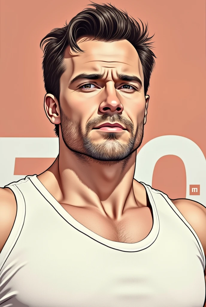 chris evan’s as a gym instructor wearing a tight tank top that hugs his muscular frame