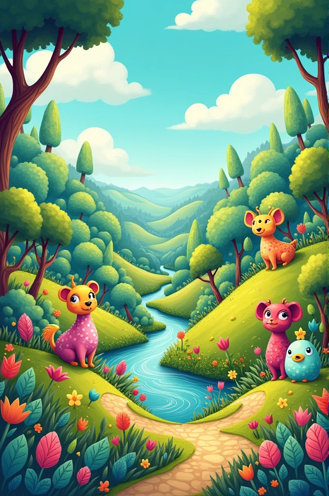 Cartoon framland story background