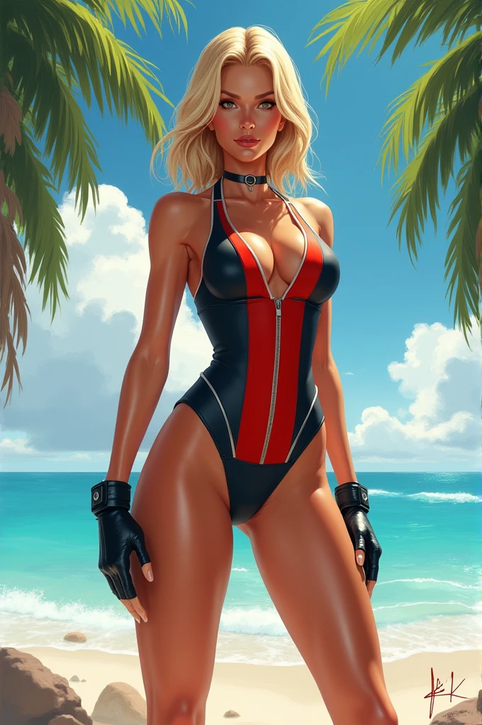 Cammy in a swimsuit