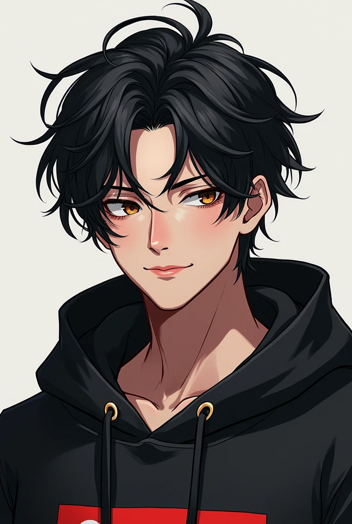 manhwa anime black hair brown eyed 1 boy supreme hoodie