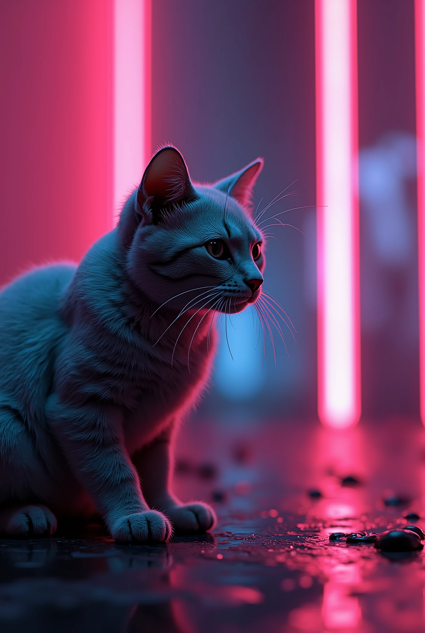 foreground,simple background,Background with neon rays of various colors,hyperdetailed,well defined details,hyper realistic,view from below